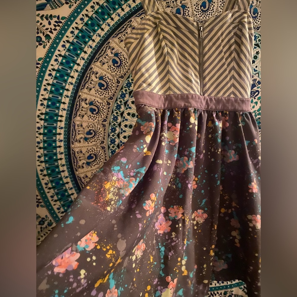 Urban Outfitters multi print dress, strips and multi color print